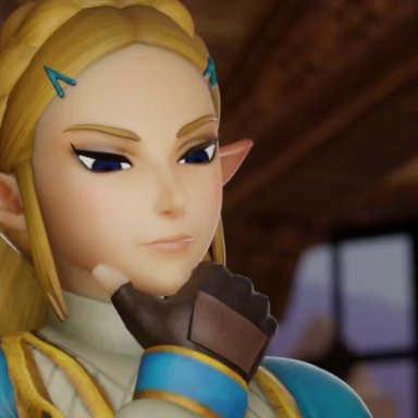 breath of the wild, the legend of zelda, princess zelda, zelda (breath of the wild), aphy3d, 1boy, 1girls, anal, ass, blowjob, clothed female nude male, clothed sex, clothing, cum in ass, cum in mouth