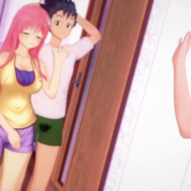 to love-ru, lala satalin deviluke, saruyama kenichi, yuuki rito, ahe gao, alien, black eyes, black hair, breasts, cheating, cuckold, cum, cum in pussy, cum inside, green eyes