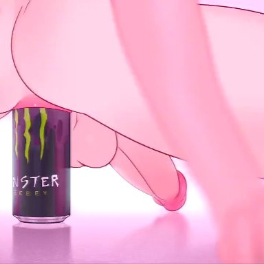 fate (series), monster energy, monster energy drink, astolfo (fate), tailbox, 1boy, anal, anal masturbation, balls, bow tie, femboy, hair bow, hanging cock, huge cock, improvised dildo