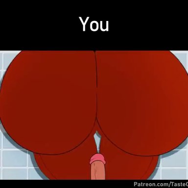 chokolatta, oc, original character, tasteofchoklit, 1girls, animated, bathroom, big ass, big butt, big penis, bouncing ass, cheating, dark-skinned female, dark skin, earrings