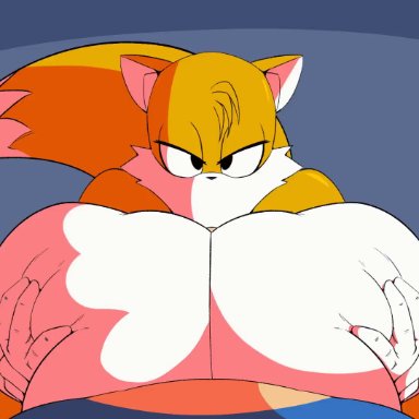 sonic (series), sonic the hedgehog (series), sonic the hedgehog, tailsko, plaga, anthro, ass, big ass, big breasts, blowjob, breasts, cleavage, fat ass, giant breasts, huge breasts