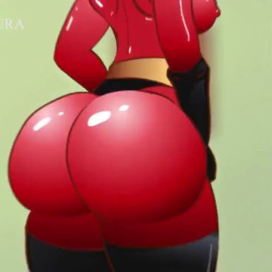 the incredibles, elastigirl, helen parr, stronkaura, 1girls, ass expansion, big breasts, bodysuit, breast expansion, breasts, butt expansion, clothed, clothes, clothing, erect nipples