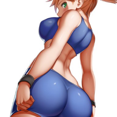 game freak, pokemon, pokemon (game), pokemon masters, pokemon rgby, kasumi (pokemon), type-dog, 1girls, ass, back, back view, big ass, big butt, blush, breasts