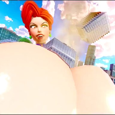 disney, honey select, pixar, turning red, ming lee, prevence, 1girls, areolae, ass, ass expansion, between breasts, big ass, big breasts, big butt, bottom heavy