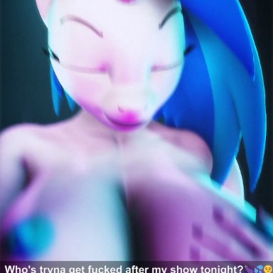 friendship is magic, hasbro, my little pony, vinyl scratch (mlp), screwingwithsfm, animal genitalia, animal penis, anthro, anthrofied, breasts, equid, equine, equine penis, flaccid, furry