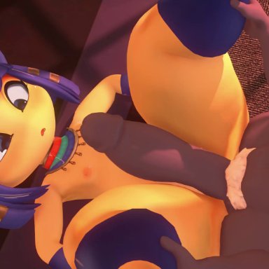 animal crossing, cult of the lamb, ankha (animal crossing), lamb (cult of the lamb), leviantan581re, anthro, big penis, breasts, collar, fur, mammal, penis, pubic hair, rubbing, rubbing pussy