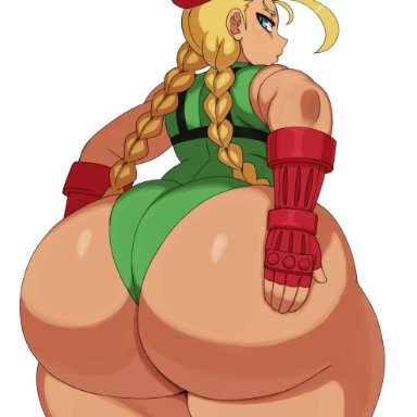 street fighter, cammy white, sssonic2, 1girls, ass, beret, big ass, big butt, bubble butt, butt, clothing, dat ass, fat ass, female, female only