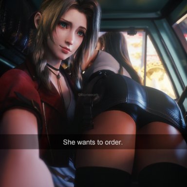 final fantasy, final fantasy vii, final fantasy vii remake, snapchat, square enix, aerith gainsborough, tifa lockhart, ria-neearts, 2girls, ass, ass focus, big ass, female, female focus, female only