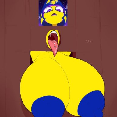 animal crossing, ankha ride (minus8), ankha, tasteofchoklit, glory hole, hyper areola, hyper breasts, pink tongue, tasteofchoklit (edit), yellow skin, edit, third-party edit