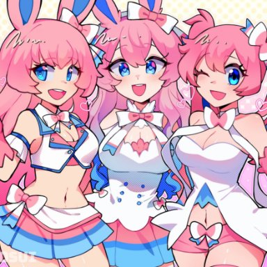 pokemon, eeveelution, pok&#233;mon (species), sylveon, ciosuii, big breasts, breasts, female, humanized, tagme