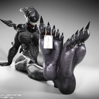 alien (franchise), excella, female xenomorph, xenomorph, xenomorph queen, okamical, thekidxeno, 1girls, 5 toes, abs, alien, alien girl, alien humanoid, almost naked, anthro