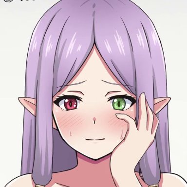 fire emblem, fire emblem: the binding blade, nintendo, idunn (fire emblem), mobmob, 135awt, 1boy, 1girls, blush, bouncing breasts, breasts, completely nude, female, female focus, green eyes