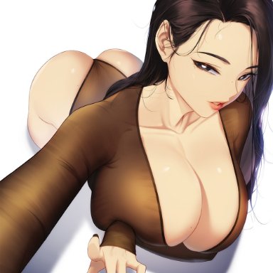 original, original character, blueorca, 1girls, ass, breasts, brown eyes, brown hair, cleavage, female, female only, huge breasts, large ass, light-skinned female, light skin