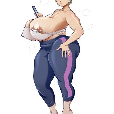 dragon ball, dragon ball z, android 18, bunkwizard, 1girls, areolae, ass, big areola, big ass, big breasts, blue eyes, breasts, eye contact, female, female only