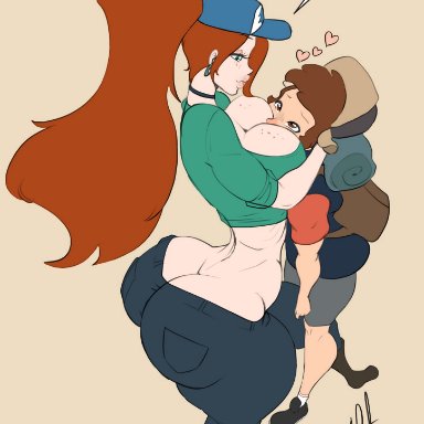 disney, disney channel, gravity falls, dipper pines, wendy corduroy, henrik-drake, hhammerh, secretaccount57, 1boy, 1boy1girl, 1girls, age difference, ass, ass cleavage, athletic