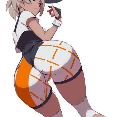 pokemon, pokemon ss, bea (pokemon), gym leader, zeronis, ass, big ass, female, female only, looking at viewer, looking back