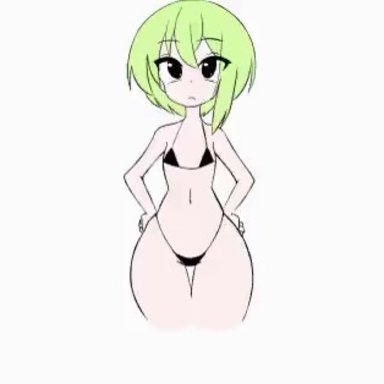 artist request, 1girls, bare shoulders, big breasts, bouncing breasts, breast expansion, breasts, female, female only, green hair, hucow, huge breasts, human, human only, humanoid