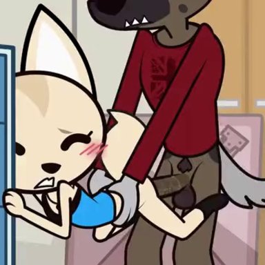 aggressive retsuko, fenneko, haida, canaryprimary, anthro, file cabinet, furry only, sex, vaginal penetration, animated, sound, tagme, video, voice acted