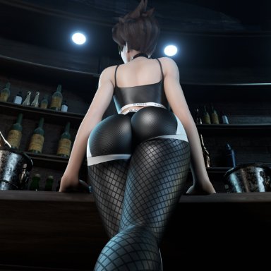 blacked, blizzard entertainment, overwatch, tracer, the firebrand, 1girls, ass, ass focus, big ass, blacked clothing, female, female only, solo, thick thighs, tights