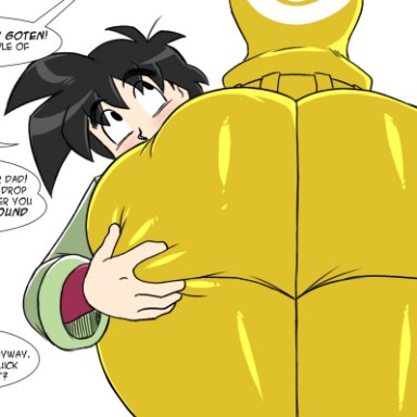 dragon ball, dragon ball super, dragon ball super super hero, shounen jump, bulma briefs, son goten, aeolus06, 1boy, age difference, ass, ass close-up, ass focus, ass grab, ass massage, ass worship