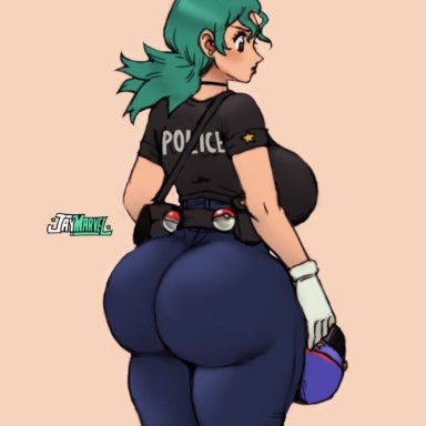 game freak, nintendo, pokemon, pokemon (game), pokemon xy, officer jenny (pokemon), jay-marvel, 1girls, ass, big ass, big breasts, breasts, dat ass, female, female only