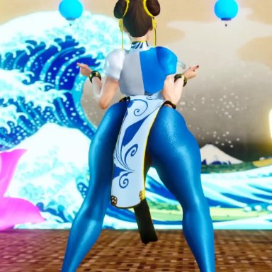 capcom, street fighter, chun-li, prevence, ass, ass shake, big ass, bubble butt, huge ass, 3d, animated, tagme, video