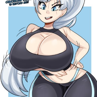 rwby, weiss schnee, bmayneart, 1girls, big breasts, breasts, busty, cleavage, clothing, female, female only, huge breasts, large breasts, light-skinned female, light skin