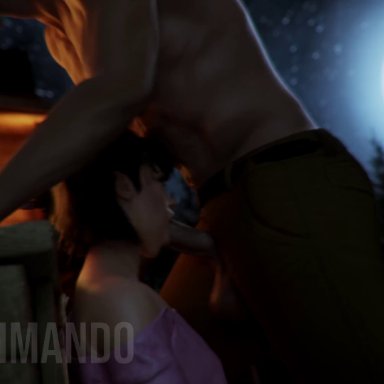 friday the 13th, friday the 13th: the game, jason voorhees, tiffany cox, trashmando, 1boy, blowjob, choking, deepthroat, face fucking, facefuck, male, masked male, rough oral, animated