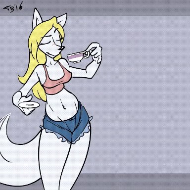 tail-blazer, 1boy, 1girls, alternate breast size, anthro, anthro only, anthrofied, ass expansion, bare shoulders, belly, belly button, big breasts, bouncing breasts, breast expansion, breasts