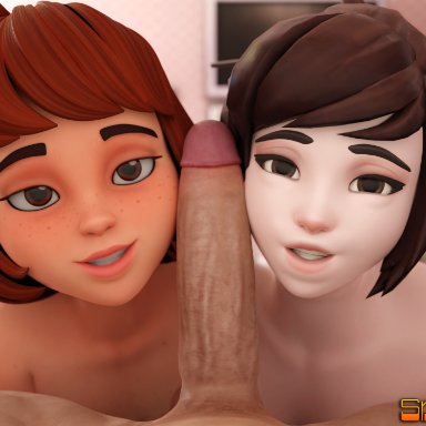 overwatch, scooby-doo, mei (overwatch), velma dinkley, smitty34, asian female, big penis, face on penis, freckles, interracial, large penis, nerd, nerdy female, pov, pov eye contact