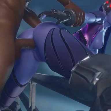 overwatch, overwatch 2, fade (fortnite), widowmaker, bewyx, ahe gao, anal, anal sex, big ass, big penis, butt, dark-skinned male, fucked silly, small breasts, 3d