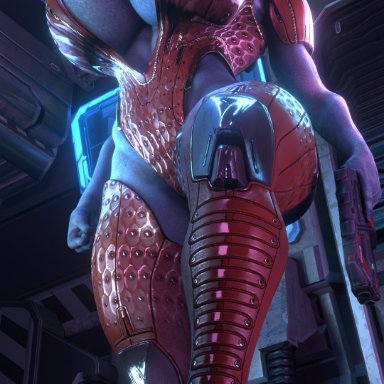 mass effect, asari, samara, dreamhawk, sfmdh, 1girls, alien, alien girl, alternate breast size, big breasts, breasts bigger than head, cleavage, cleavage cutout, enormous breasts, female