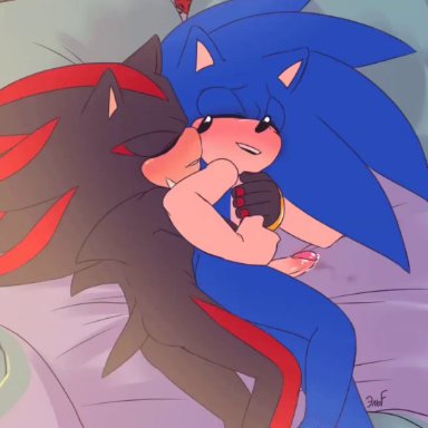 sega, sonic (series), sonic the hedgehog (series), shadow the hedgehog, sonic the hedgehog, krazyelf, 2boys, anal, anal penetration, anal sex, ass, eyes closed, gay, male, male/male