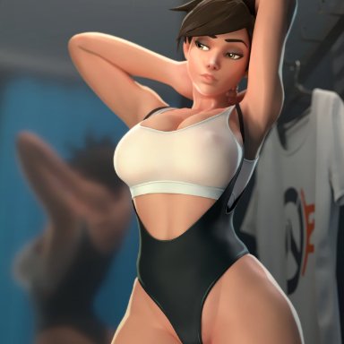 overwatch, tracer, rule2754, clothed, solo female, 3d, tagme