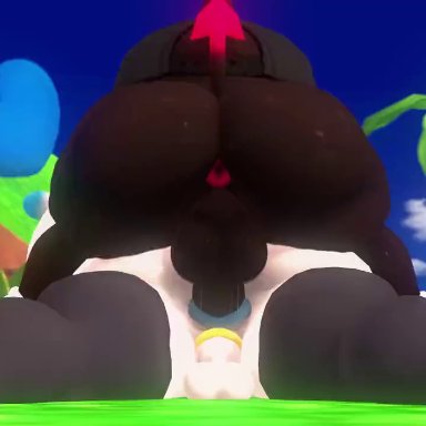 sega, sonic (series), chao (sonic), dark chao, hero chao, leviantan581re, 2boys, anal, anal sex, anus, ass, backsack, balls, big penis, black body