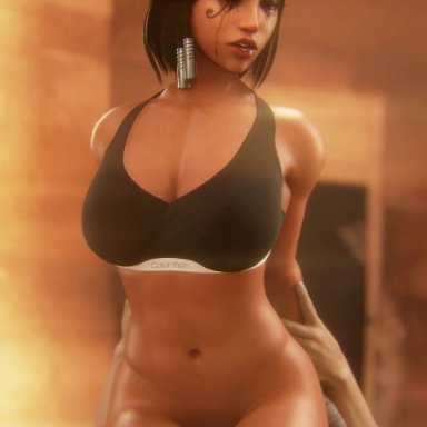 calvin klein, overwatch, overwatch 2, pharah, youngiesed, bandages, belly button, bottomless, bra, bra only, egyptian, fit, fit female, jiggle, jiggling