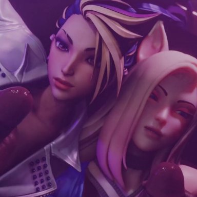 k/da all out series, k/da series, league of legends, riot games, ahri, akali, k/da ahri, k/da akali, evilaudio, kassioppiava, polished-jade-bell, 2boys, 2females, 2girls, 2girls2boys