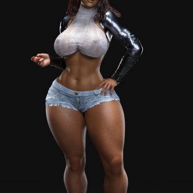 apex legends, respawn entertainment, loba, loba (apex legends), loba andrade, gm studios, abs, belly, belly button, big breasts, booty shorts, breasts, brown-skinned female, brown skin, busty