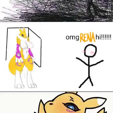 digimon, digimon (species), renamon, badassbaal, oral sex, animated, comic, interpolated, meme, omg hi!, sound, tagme, video