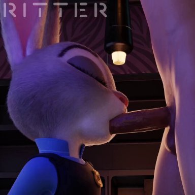 disney, zootopia, judy hopps, wigfritter, 1boy, 1girls, blowjob, bunny, bunny ears, bunny girl, bunny tail, cute, deep blowjob, deep throat, eyelashes