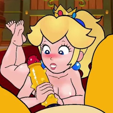 mario (series), nintendo, super mario bros., bowser, princess peach, drybonex, 1boy, 1girls, ass, big penis, blonde hair, blush, breasts, breasts out, edging