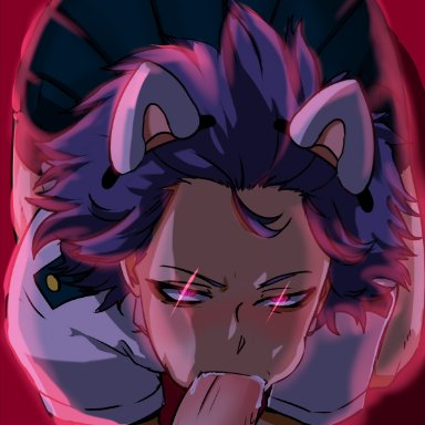 my hero academia, hitoshi shinso, izuku midoriya, ayysquidly, 2boys, all fours, brainwashing, cat ears, cat tail, catboy, crossdressing, cum, cum in mouth, eyeliner, femboy