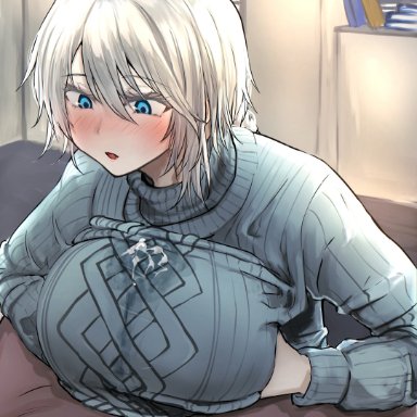 alice gear aegis, cum, cum on clothes, cum through clothes, cum under clothes, paizuri, paizuri under clothes, pov, sweater, titfuck over clothes, titjob