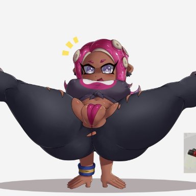 nintendo, splatoon, splatoon 3, octoling, gammainks, 1girls, ass, big ass, boots, bottom heavy, breakdancing, breasts, bubble butt, cameltoe, clothing