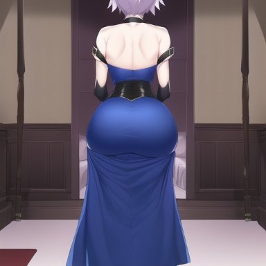 fate/apocrypha, fate (series), jack the ripper (fate/apocrypha), nai diffusion, stable diffusion, 1girls, ass, ass focus, back view, big ass, big butt, dress, female, female only, fully clothed