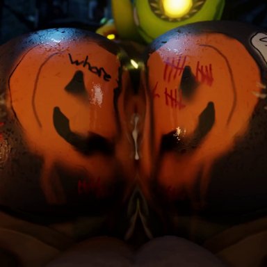 blizzard entertainment, overwatch, omnic, orisa, snips456fur, anus, ass, ass clapping, ass jiggle, big ass, big butt, bodily fluids, body writing, bodypaint, bouncing ass