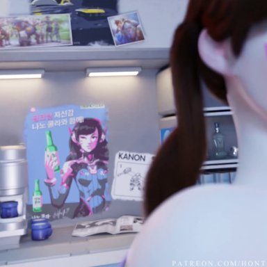 overwatch, overwatch 2, d.va, hana song, lucio (overwatch), honta3d, honta animation, big ass, big breasts, big butt, big penis, female focus, interracial, ponytail, ponytails