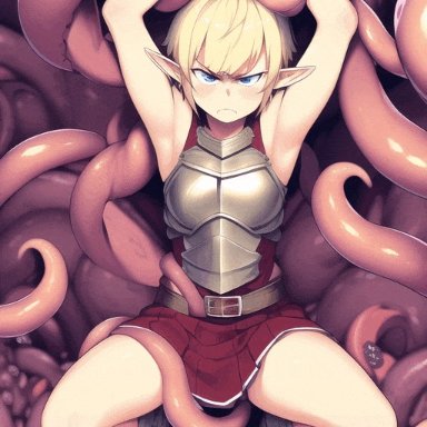 nai diffusion, stable diffusion, 1girls, corruption, elf, elf female, impregnation, pregnant, tentacle, tentacle impregnation, ai generated, animated, slideshow