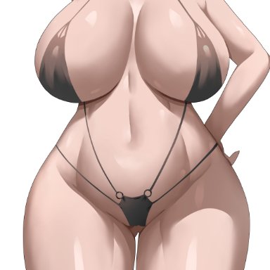 komi-san wa komyushou desu, komi shuuko, jasony, 1girls, asian, asian female, bikini, black bikini, black hair, breasts, choker, female, hips, huge breasts, light-skinned female