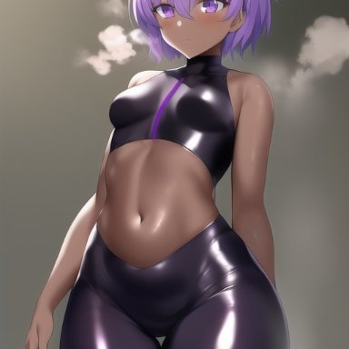 fate/grand order, fate (series), hassan of serenity (fate), nai diffusion, stable diffusion, 1girls, breasts, dark-skinned female, dark skin, female, female focus, female only, hairband, purple eyes, purple hair